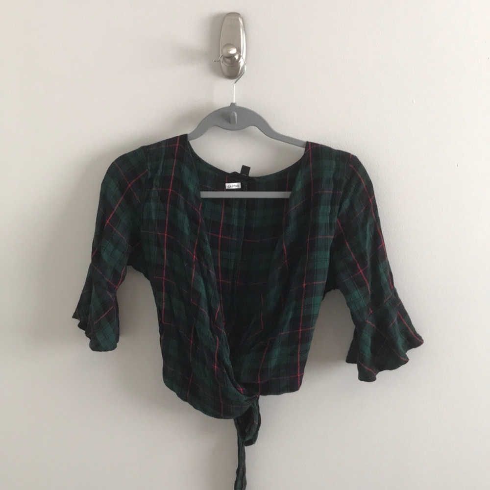 Flannel wrap top